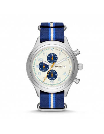 Correa de reloj Fossil JR1460 Textil Azul 20mm